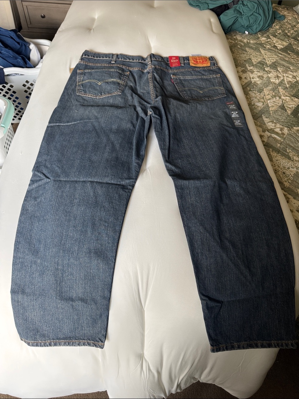 Levi's Men's Dark Blue Relaxed Fit Jeans 44 x 30 Big and Tall
